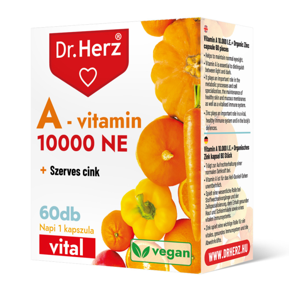 Dr. Herz A-vitamin 10000 NE + Szerves Cink kapszula 60 db DOBOZOS