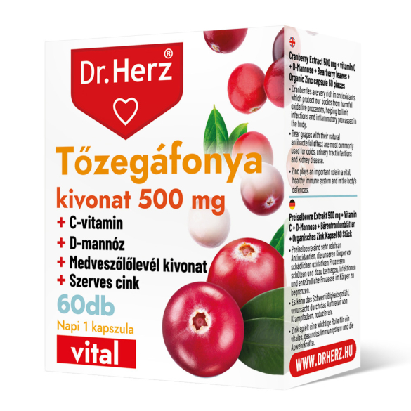 Dr. Herz Tőzegáfonya kivonat 500 mg kapszula 60 db DOBOZOS