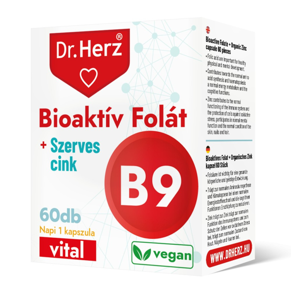 DR Herz Bioaktív Folát + Szerves Cink kapszula 60 db 