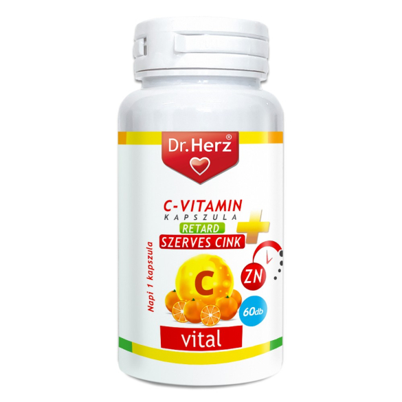 Dr. Herz C-vitamin + Szerves cink nyújtott felszívódású kapszula 60db