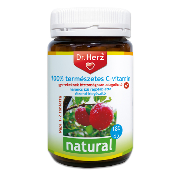 Dr. Herz 100% természetes C-vitamin rágótabletta Acerolából 180db